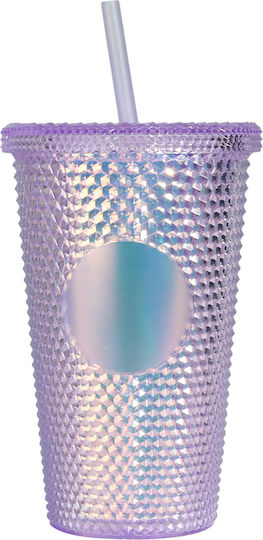 Tpster Glass Water made of Plastic in Color with straw 450ml