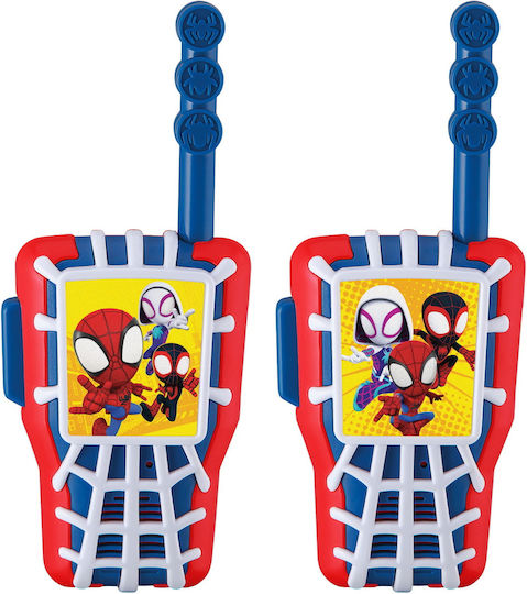 eKids Spiderman Walkie Talkies Blue-Red/Yellow For 3+ Years 2pcs GRC-