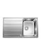 Blanco Drop-In Sink Inox Brushed with Faucet W86xD50cm White