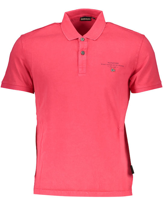 Napapijri Bluza pentru bărbați cu mâneci scurte Polo Pink