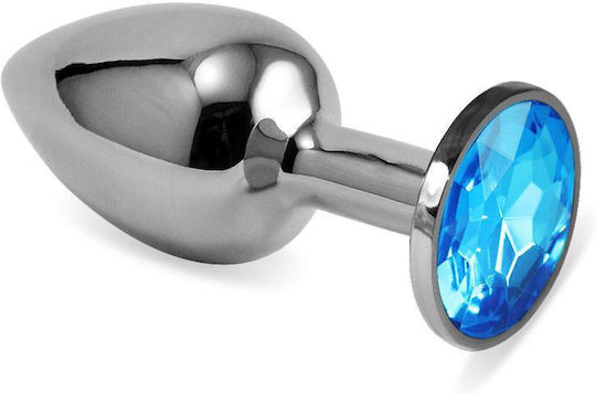 Kristall Anal Plug Mittel Blau