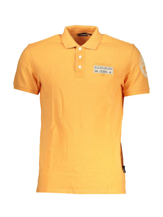 Napapijri Herren Shirt Kurzarm Polo Orange