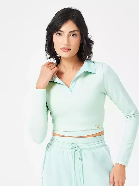Damen Crop Top Surf Spray Marl