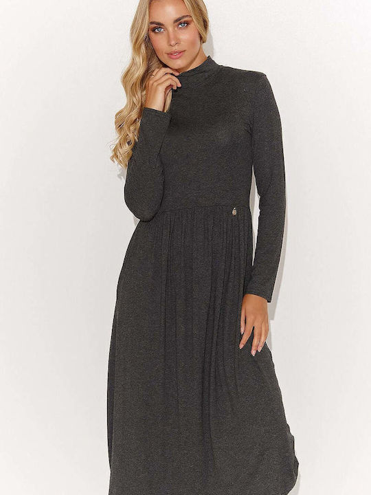 Makadamia Dress Turtleneck Gray