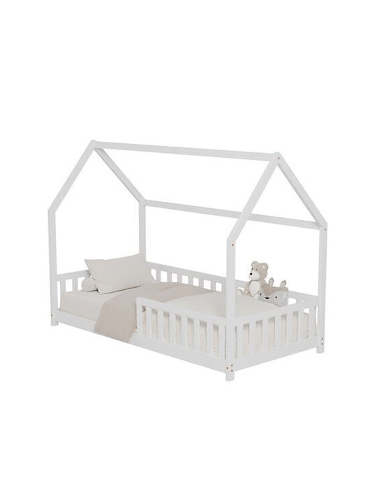 Kids Bed Montessori Single White for Mattress 90x190cm