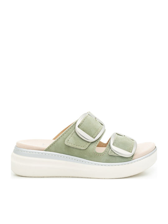 Leather Women's Flat Sandals Mint