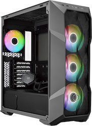 CoolerMaster TD500 MAX Full Tower Κουτί Υπολογιστή με Πλαϊνό Παράθυρο και RGB Φωτισμό Gun Metal