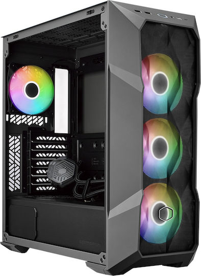 CoolerMaster TD500 MAX Gaming Midi Tower Computer Case with Side Window and RGB Lighting Gun Metal