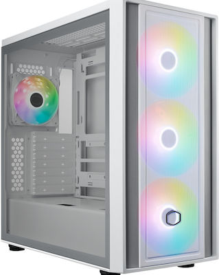 CoolerMaster MB600-WGNN-S00 Gaming Midi Tower Computer Case with Window Panel and RGB Lighting White