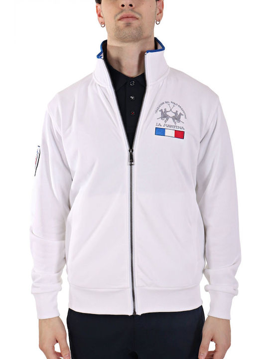 La Martina Herren Sweatshirt Jacke white YMF602...