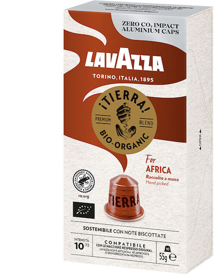 Lavazza Capsules Espresso Tierra Bio Organic Compatible with Machine Nespresso 10caps,tobolek