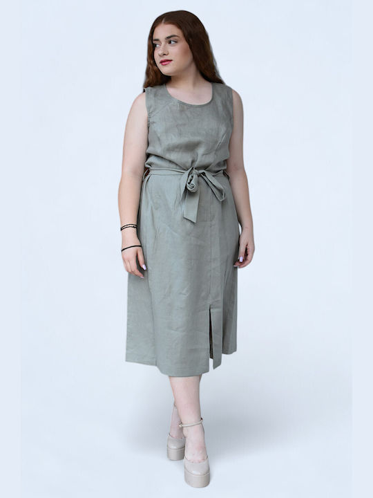 Paul - Christophe Midi Kleid Khaki