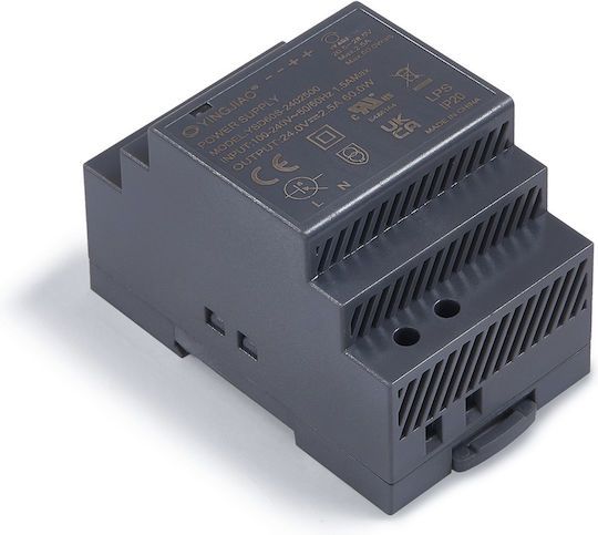 Τροφοδοτικό Ράγας με Έξοδο 24V και Ισχύ 60W 2.5A