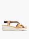 Damenplattformen Tabac Braun