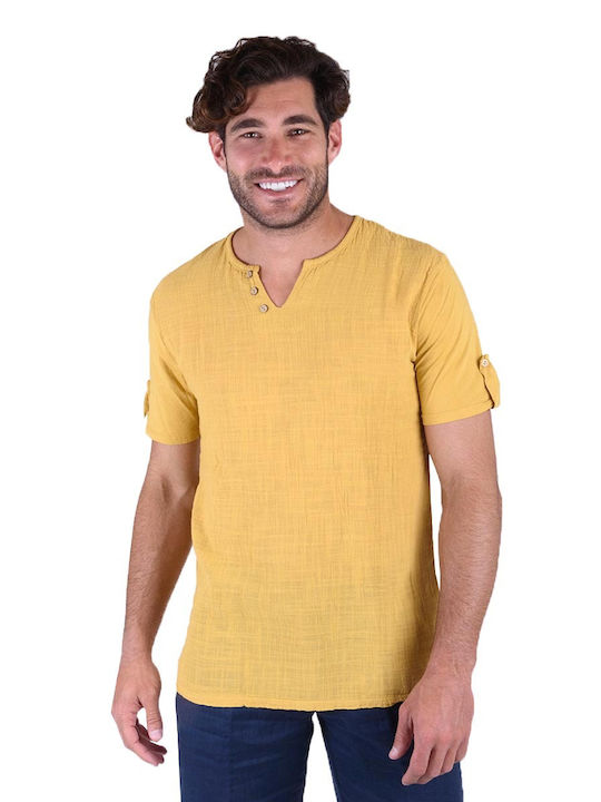 Devergo Ανδρική Μπλούζα Mustard