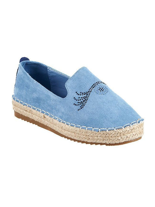 Elenross Wildleder Damen Espadrilles in Blau Farbe