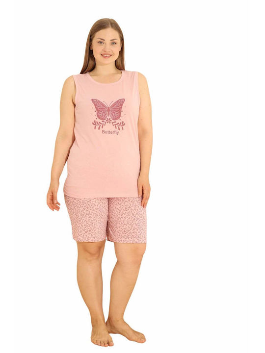 Esthisis Summer Women's Pyjama Set Cotton Rose