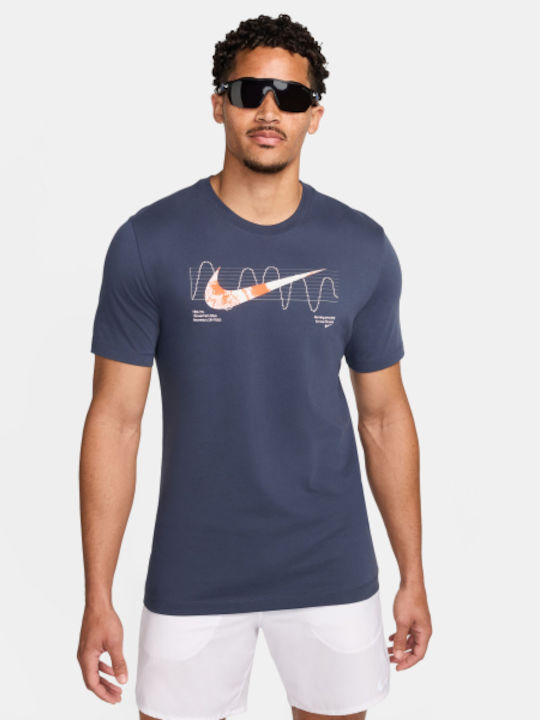 Nike T-shirt Bărbătesc cu Mânecă Scurtă Albastru