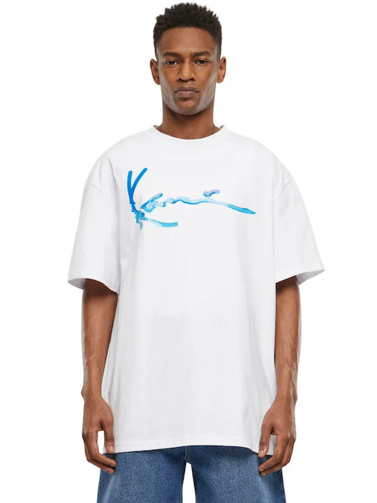 Karl Kani Signature T-shirt Bărbătesc cu Mânecă Scurtă Alb