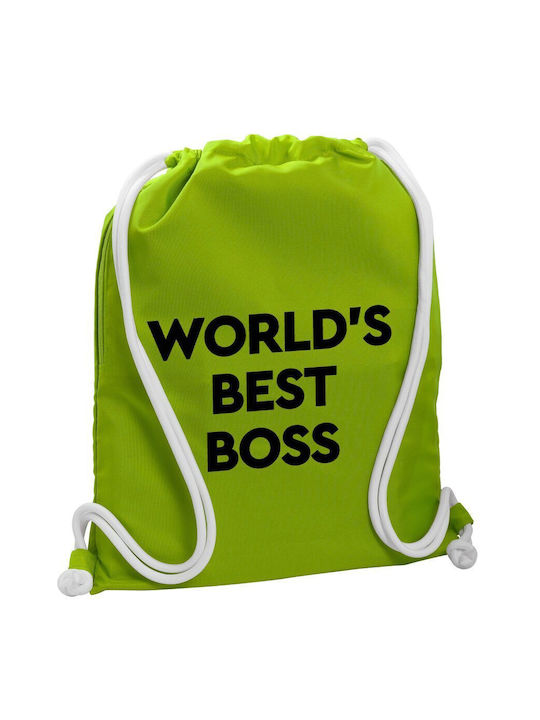 Koupakoupa World's Best Boss Τσάντα Πλάτης Γυμναστηρίου Πράσινη