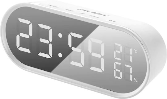 Hyundai Ac331w Tabletop Digital Clock with Alarm White