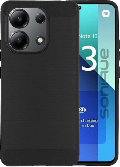 Силиконов калъф Sonique Carbon Brushed за Xiaomi Redmi Note 13 4g Черен Sonique Черен Redmi Note 13 4g Гръб