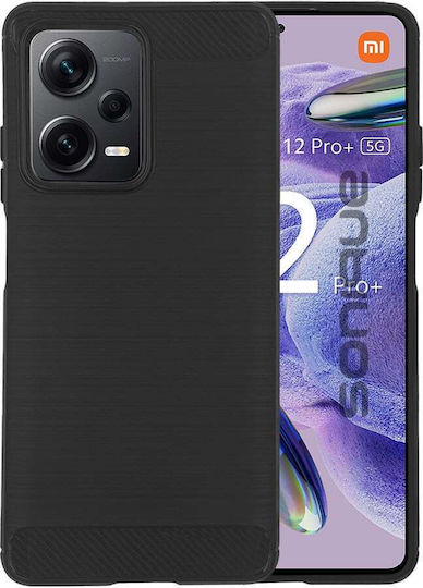 Силиконов калъф Sonique Carbon Brushed за Xiaomi Redmi Note 12 Pro Plus, черен, Sonique Black, гръбчета за Redmi Note 12 Pro Plus
