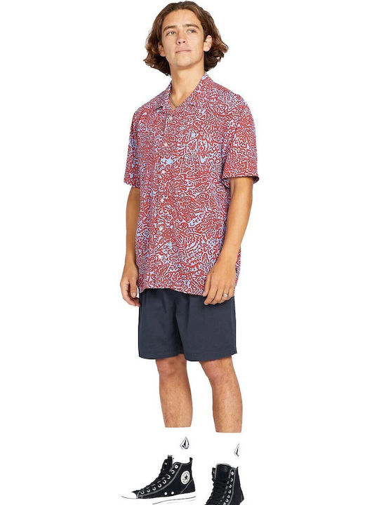 Volcom Purestone Kurzärmlig Hemd Red/Blue