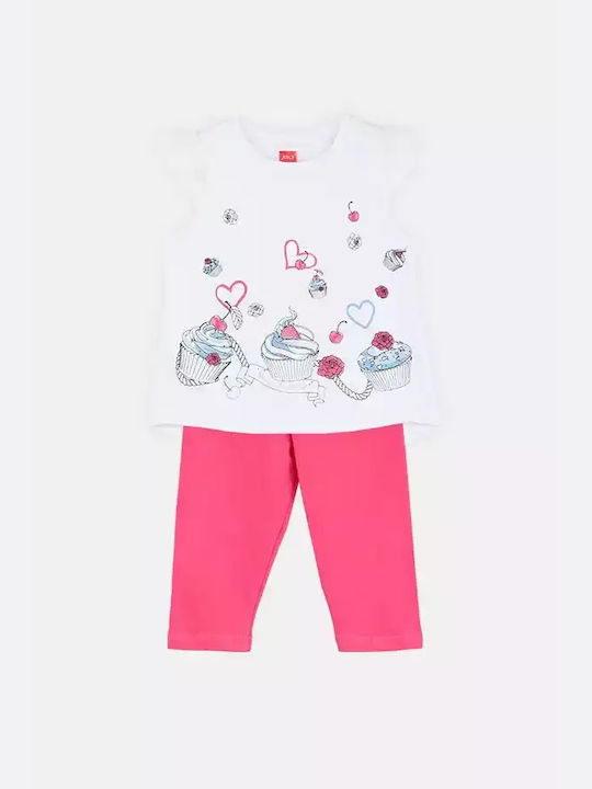 Joyce Kids Set with Leggings Summer 2pcs White