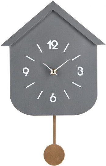 Bizzotto Home Wall Clock With Pendulum Gray 24x5.5cm