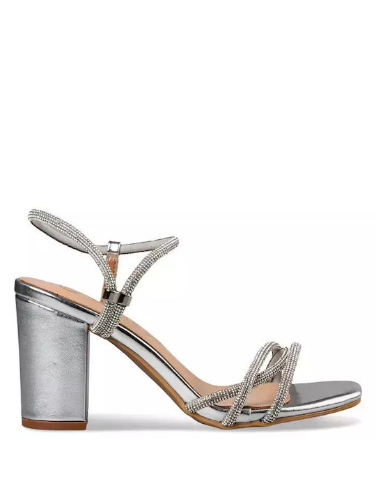 Envie Shoes Damen Sandalen in Silber Farbe
