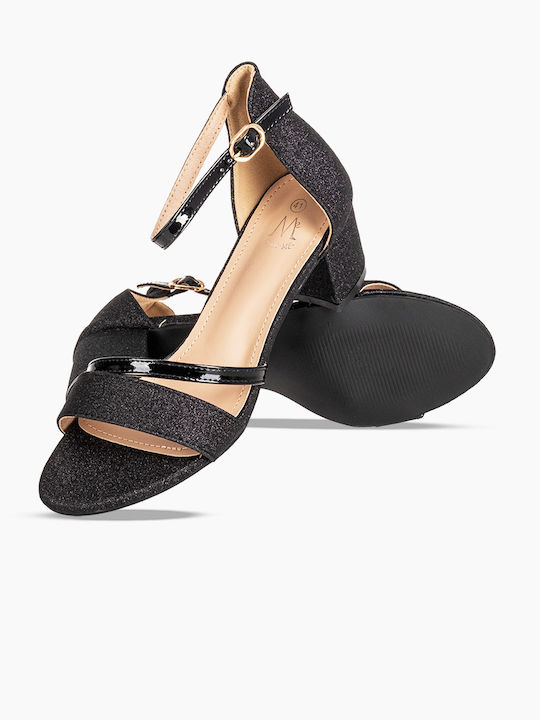 Glitzer-Riemchensandalen 364.dm195a-sa Schwarz