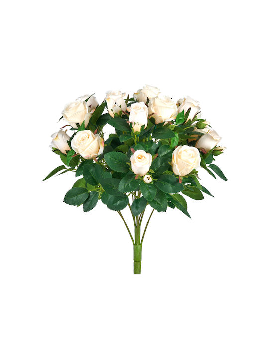 Arpimex Srl Μπουκέτο από Τεχνητά Λουλούδια Τριαντάφυλλο Εκρού 45cm 18τμχ