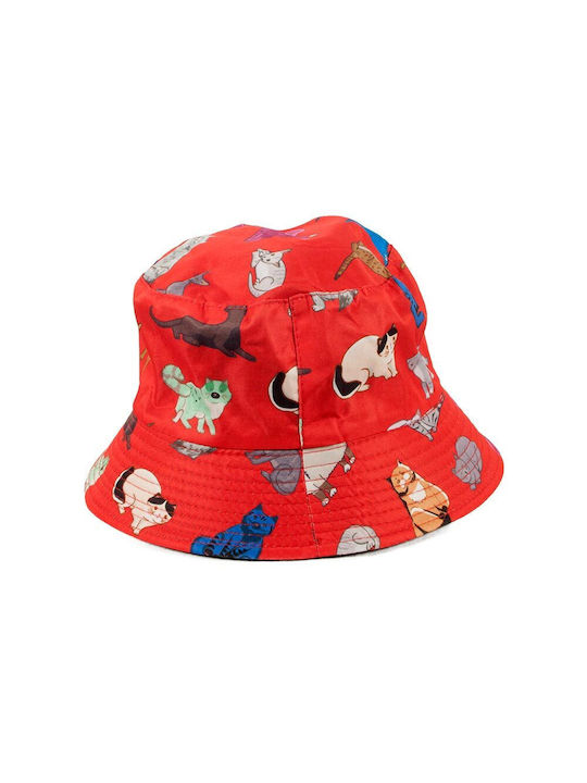 Bucket Καπέλο Διπλής Όψεως Cats Print Red Tda01-xc-26-rd