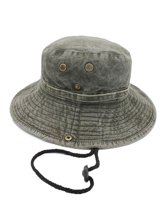 Bucket Hat with Drawstring Washed Khaki 12434-kh