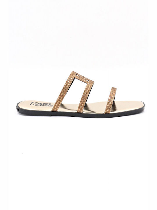 Karl Lagerfeld Women's Sandals with Strass Gold