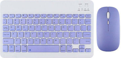 Yelandar AN-030 Fără fir Bluetooth Set tastatură și mouse Engleză US Violet