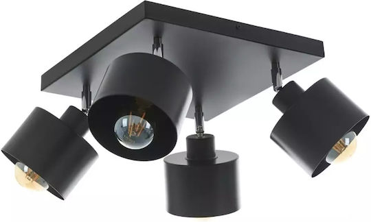 LED Spot cu 4 Lumini în Culoare Negru