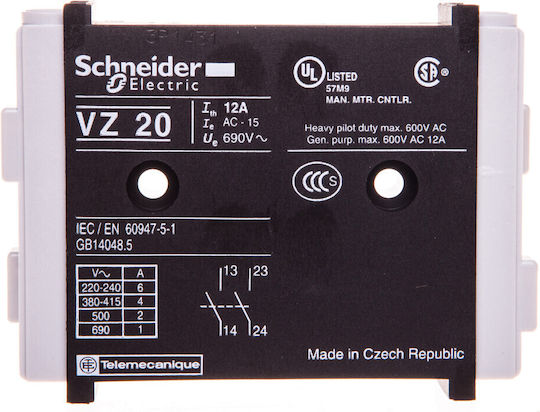 Schneider Electric Спомагателен контакт Индустриален превключвател VZ20