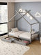 Klarice Kids Bed Montessori Single with Storage Space Gray for Mattress 90x190cm