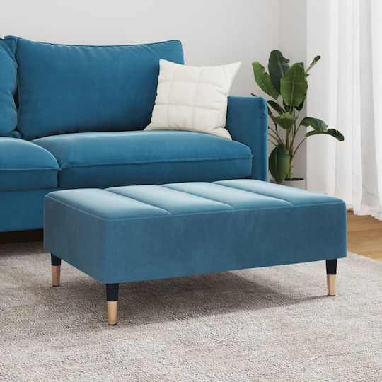 Hocker Fußhocker Gepolstert mit Samt Blue 77x55x31cm