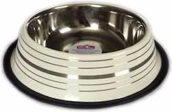 Pet Camelot Stainless Bowls Dog Food White 1920ml