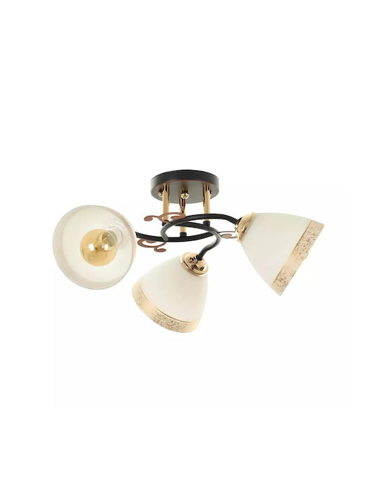 Classic Ceiling Mount Light with Socket E27 in Gold color