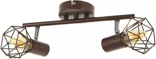 Ceiling Mount Light 40cm Brown with Socket E14