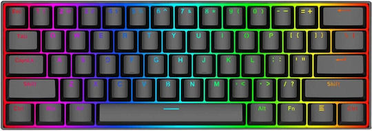 Redragon K630RGB Gaming Μηχανικό Πληκτρολόγιο 60% με Custom Red διακόπτες και RGB φωτισμό (International English)