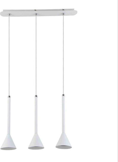Italux Verstellbar Hängelampe Weiß mit Fassung GU10 57x10cm.