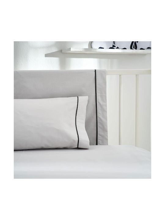 Vesta Home Σετ Βρεφικά Σεντόνια Κούνιας Βαμβακερά Mono 505 Light Grey 120x160εκ. 2τμχ