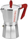 Pedrini Stovetop Espresso Pot for 6 Cups Silver