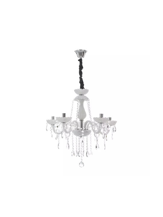 Kronleuchter 5xEingebaute LED mit Kristallen Transparent 1796-5-wh-elbulgaria