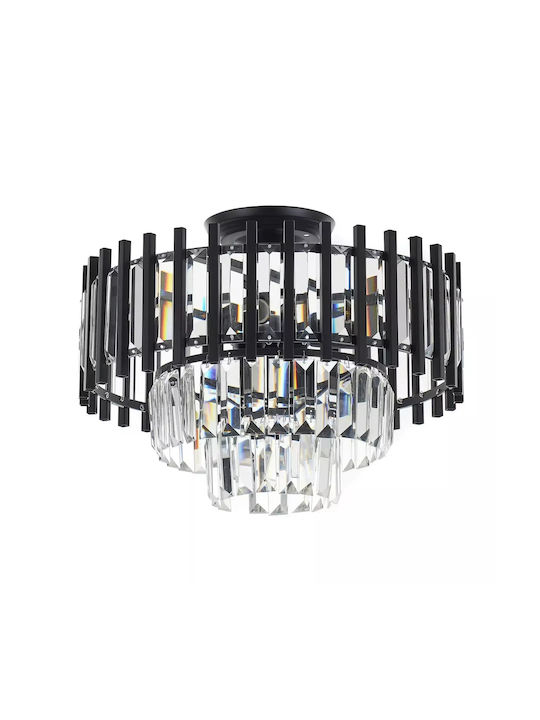 Полилей 6xВградена LED Ø40см с Кристали Черен 2461-6BK-elbulgaria